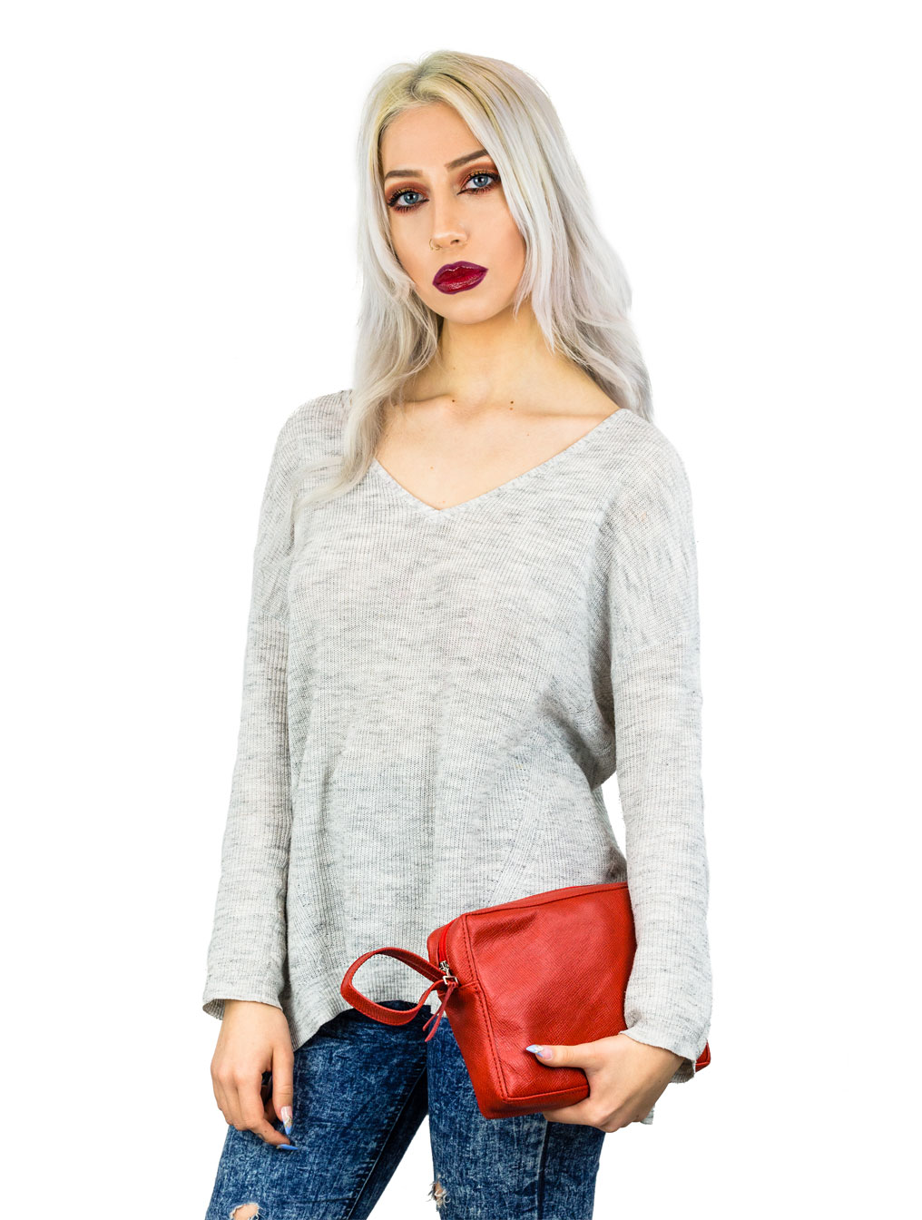 Borsa in pelle Peach Red