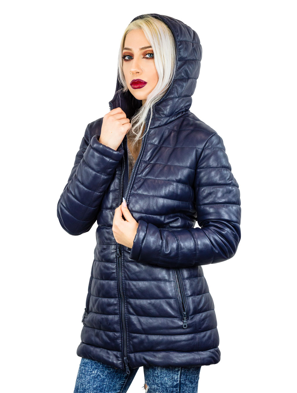 Piumino da donna in vera pelle di agnello Federica