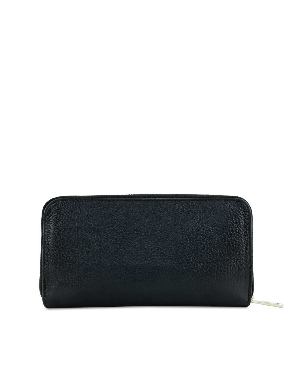 Portafoglio con zip in pelle