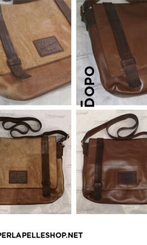 Pulitura e tintura borsa in pelle
